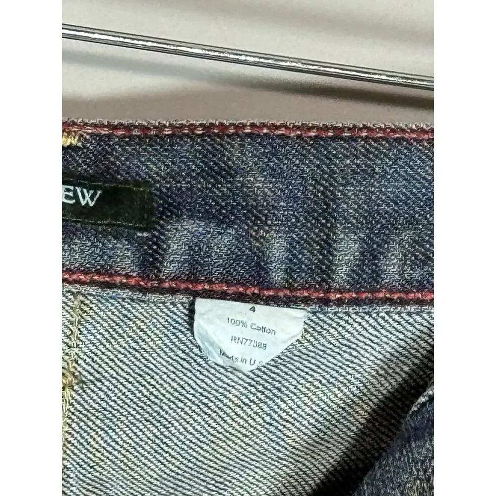 J.CREW Women's Low Rise Flare Jeans,‎ Size 4, Dark Wash, Blue, Stretch